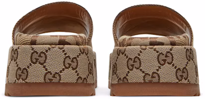 Sizing (W) グッチ GG ラメ プラットフォームサンダル (キャメル) 623212-UKO00-2580
