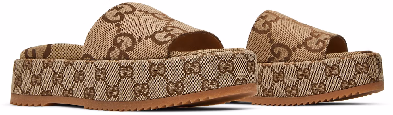 (Women) Gucci GG Lame Platform Slide Sandal 'Camel Monogram' 623212-UKO00-2580 Cheap (Women) Gucci GG Lame Platform Slide Sandal 'Camel Monogram' 623212-UKO00-2580