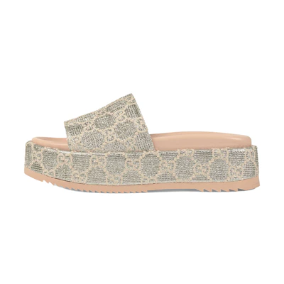 (W) Gucci GG Lame Slide Sandal 'Silver'