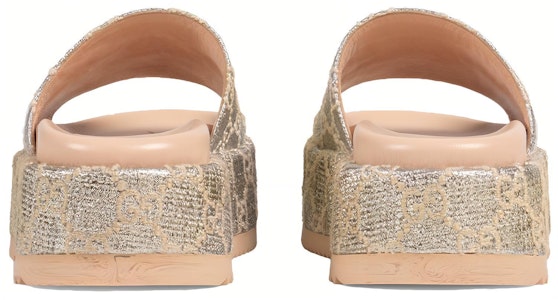 (W) グッチ GG ラメ スライドサンダル (シルバー) 623212-2AW00-1066 Shop (W) グッチ GG ラメ スライドサンダル (シルバー) 623212-2AW00-1066