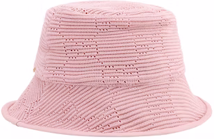 (Women) GUCCI GG Logo Pink Knit Cotton Bucket Hat for Women. 656573-3HAC2-5972 (Women) GUCCI GG Logo Pink Knit Cotton Bucket Hat for Women. 656573-3HAC2-5972