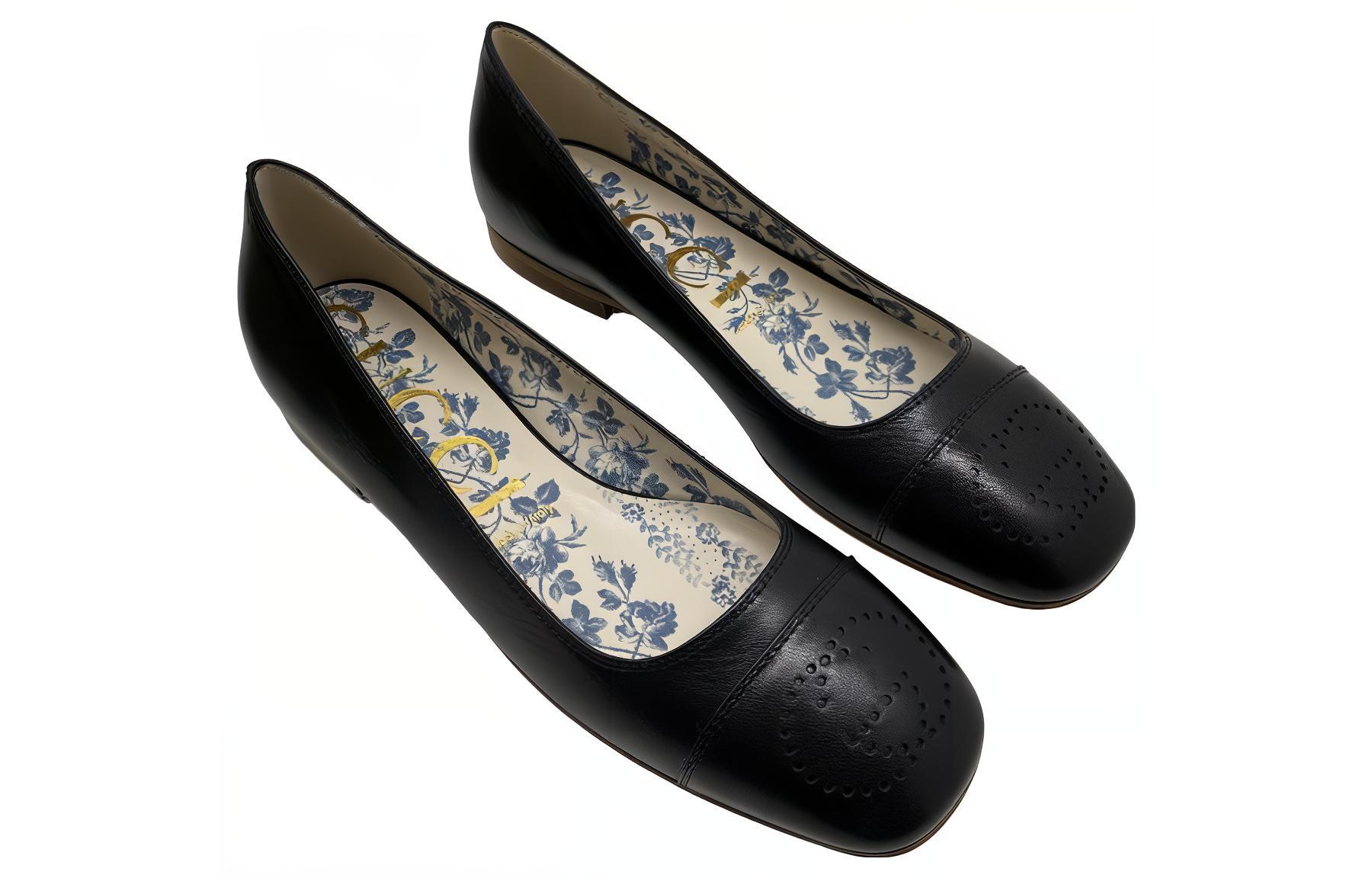 Lookbook (W) Gucci GG Marmont Sepatu Balet 'Hitam' 658942-D3V00-1000
