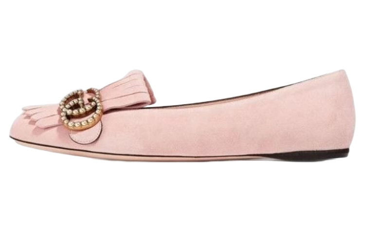 (Women) Gucci GG Marmont Crystal Embellished Flats 'Pink' 454299-C2000-5909