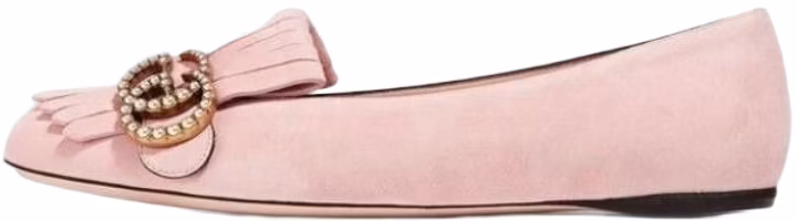 (Women) Gucci GG Marmont Crystal Embellished Flats 'Pink' 454299-C2000-5909 (Women) Gucci GG Marmont Crystal Embellished Flats 'Pink' 454299-C2000-5909