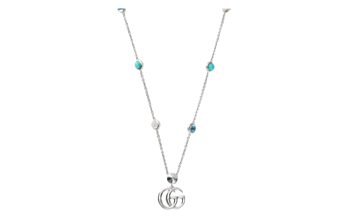 (Women) GUCCI GG Marmont Interlocking G Pendant 925 Silver Necklace for Women. YBB527399001