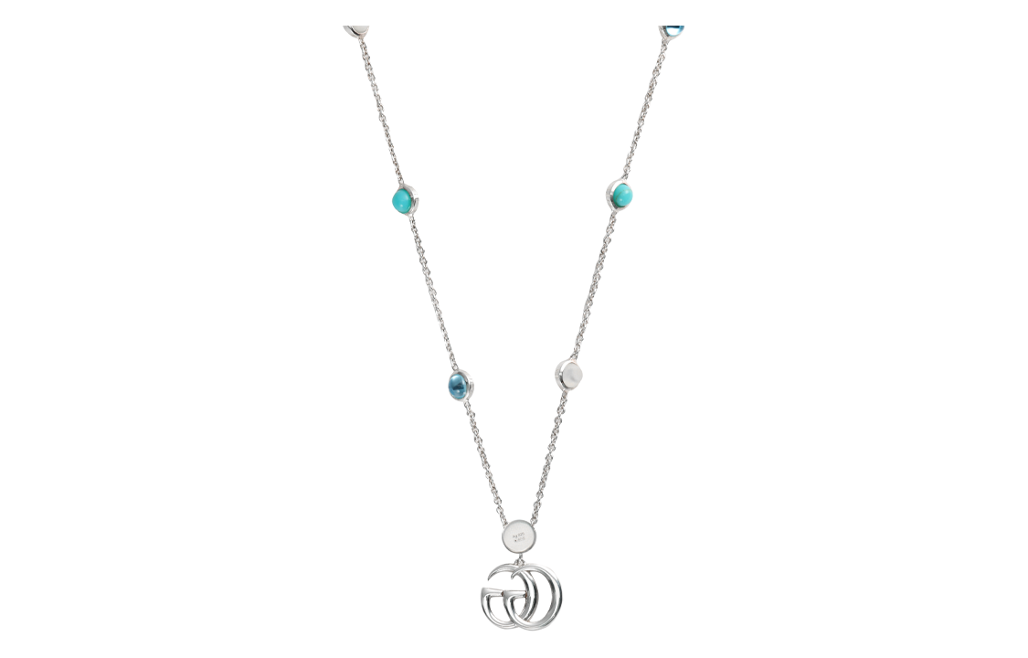 Lookbook (W) GUCCI GG Marmont 925純銀雙G吊墜項鍊 女款 YBB527399001