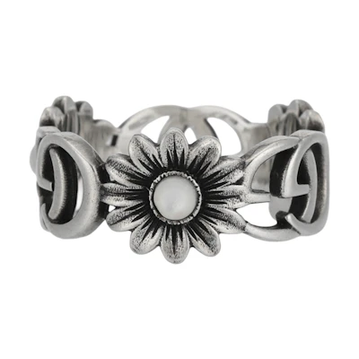(Women) GUCCI GG Marmont Mother of Pearl 925 Silver Ring Silver 527394J84408184
