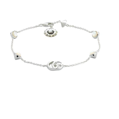 (Women) GUCCI GG Marmont Mother of Pearl 925 Silver Bracelet Women Silver Color. 773229JAAFQ8135