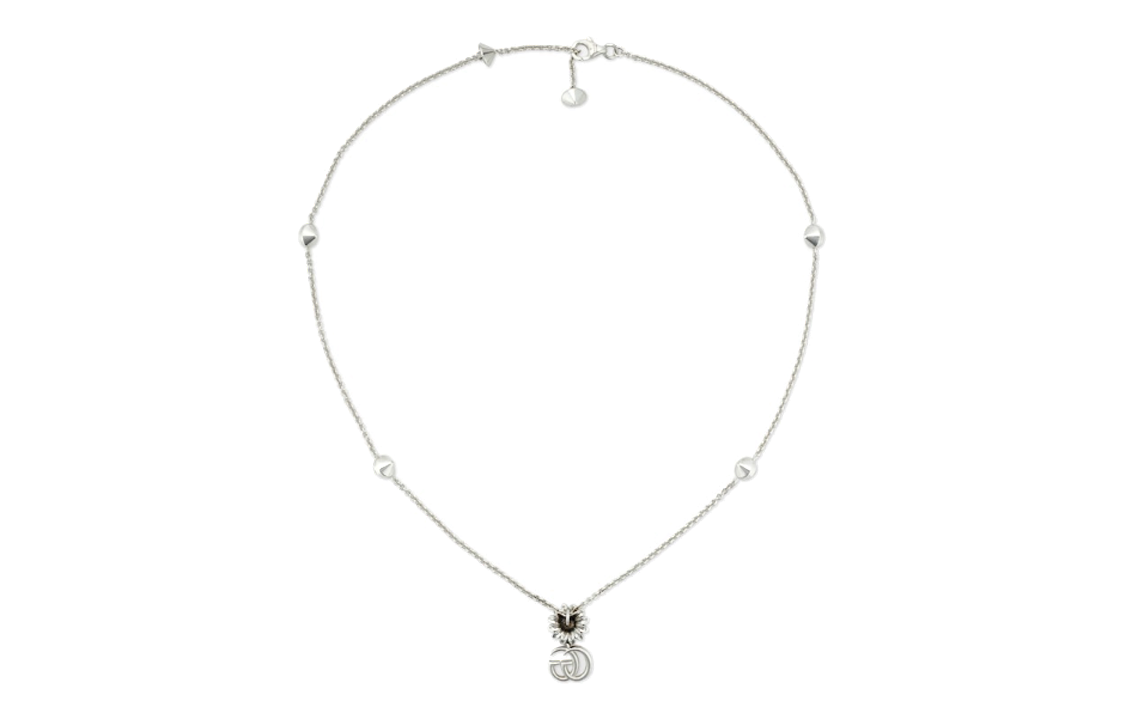 (Women) GUCCI GG Marmont Mother of Pearl Crystal 925 Silver Necklace  Silver. 773231JAAFQ8135 圖 4