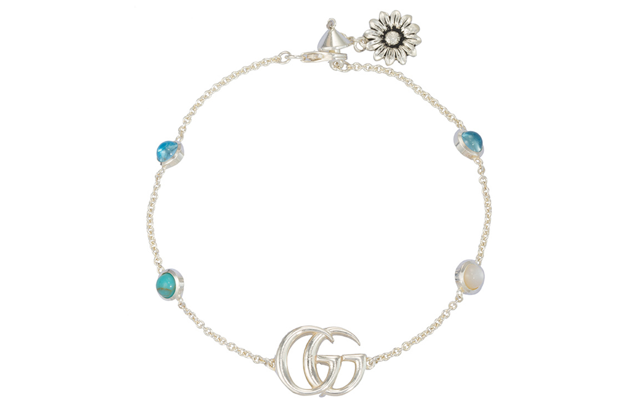 (Women) GUCCI GG Marmont Silver Chain Bracelet in Metallic 925 Silver. YBA5273930010