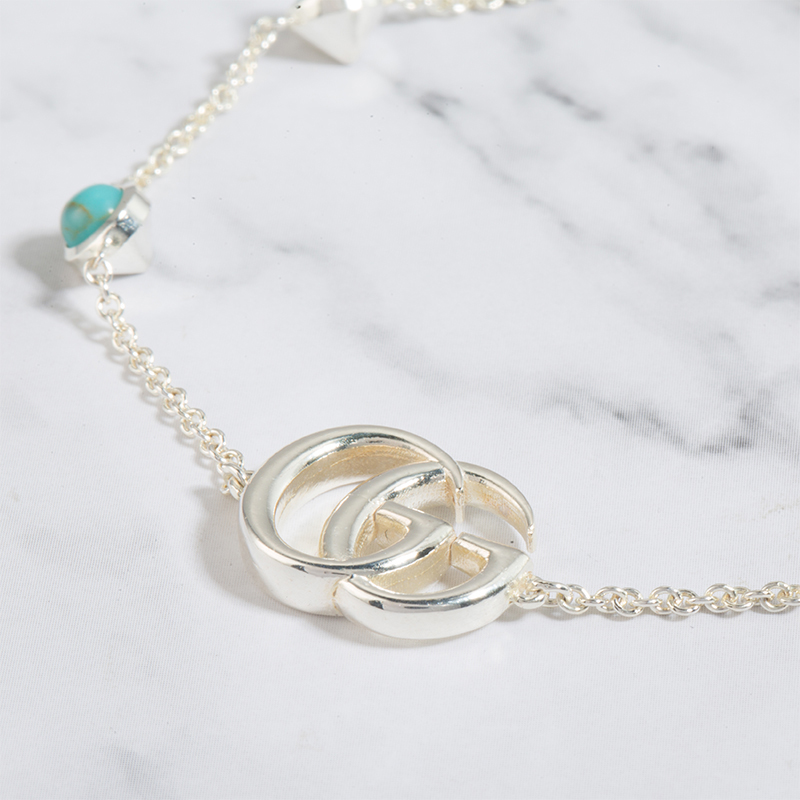 Purchase (W) 구찌 GG 마몬트 실버 체인 팔찌 메탈릭 925 실버. YBA5273930010