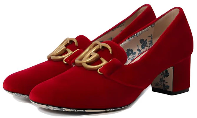 (W) Gucci GG Marmont Tacones de Bloque 'Terciopelo Rojo' 526465-K4D00-6433 Lookbook (W) Gucci GG Marmont Tacones de Bloque 'Terciopelo Rojo' 526465-K4D00-6433