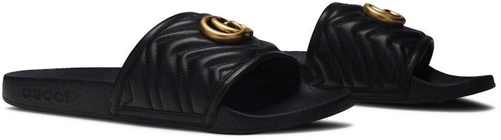 (W) グッチ GGマーモント スライド (ブラック) 602098-0R030-1000 Cheap (W) グッチ GGマーモント スライド (ブラック) 602098-0R030-1000