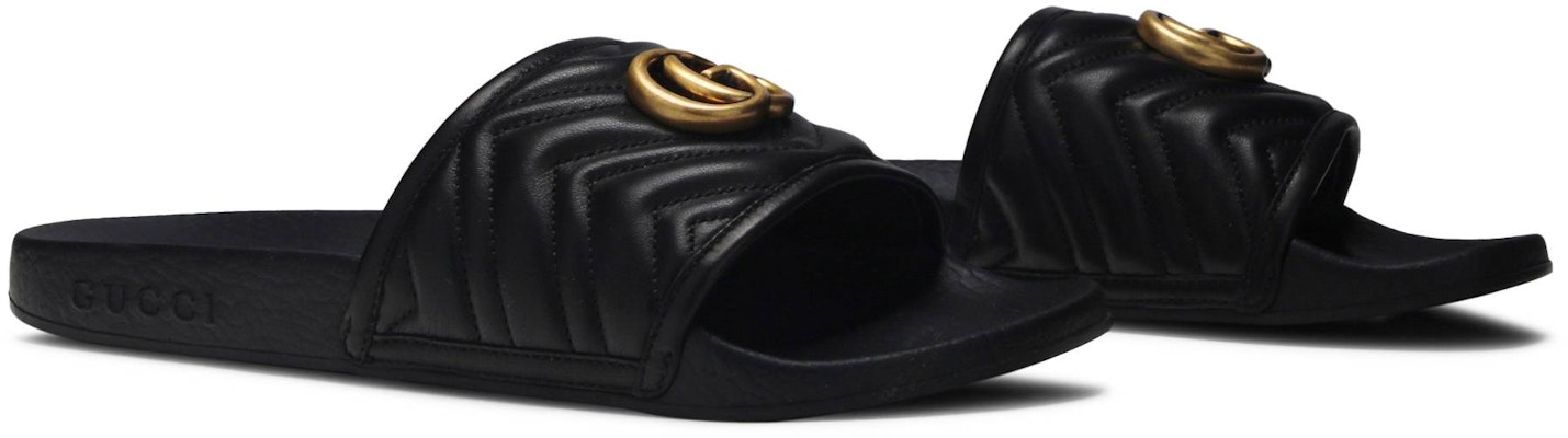 (W) グッチ GGマーモント スライド (ブラック) 602098-0R030-1000 Cheap (W) グッチ GGマーモント スライド (ブラック) 602098-0R030-1000