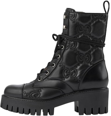 (Women) Gucci GG Matelassé Lace Up Boot 'Black' 718386-DS8U0-1000 Buy (Women) Gucci GG Matelassé Lace Up Boot 'Black' 718386-DS8U0-1000