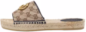 Buy (W) Gucci GG Matelassé Canvas Espadrille Sandal 'Coklat' 620120-KQWM0-9765