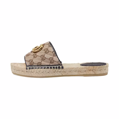 (W) Gucci GG matelass canvas espadrille sandal 'Brown'