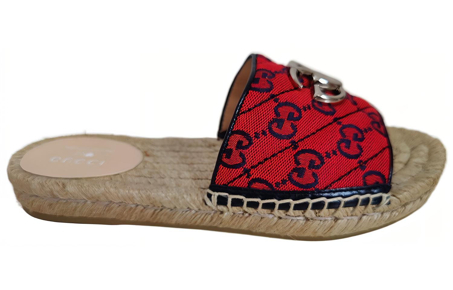 Order (W) 구찌 GG 마틀라세 캔버스 에스파드류 샌들 '레드' 661393-2UZO0-6490