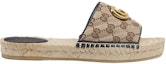 Order (W) Gucci GG Matelassé Canvas Espadrille Sandal 'Coklat' 620120-KQWM0-9765