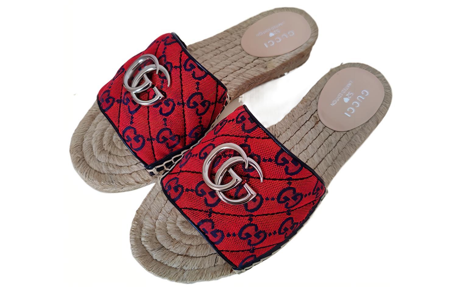 Lookbook (W) 구찌 GG 마틀라세 캔버스 에스파드류 샌들 '레드' 661393-2UZO0-6490