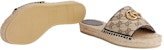 (W) Gucci GG Matelassé Canvas Espadrille Sandal 'Coklat' 620120-KQWM0-9765
