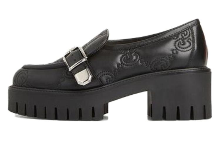 (W) Gucci GG Matelass Slip-On Loafers with Block heel 'Black'