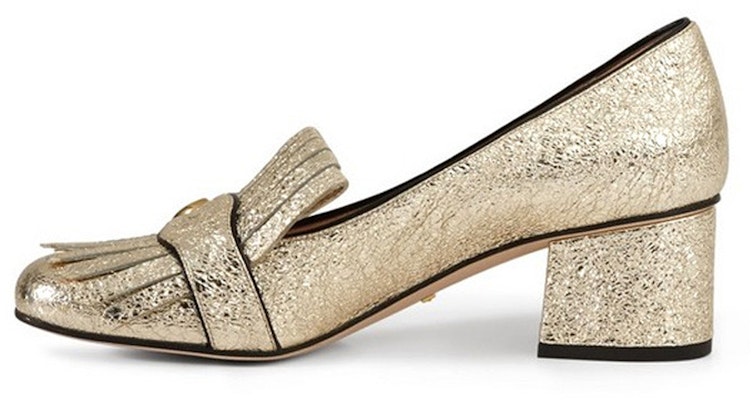 (W) Gucci GG金属流苏尖头粗跟鞋‘金色’ 408208-DKT00-7100 Buy (W) Gucci GG金属流苏尖头粗跟鞋‘金色’ 408208-DKT00-7100