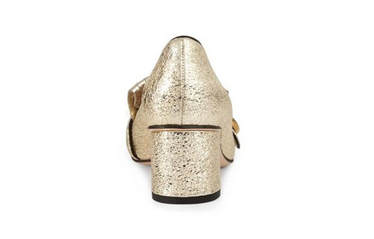 (W) Gucci GG Metallic Fringe Pointed-Toe Block Heel 'Gold' 圖 4