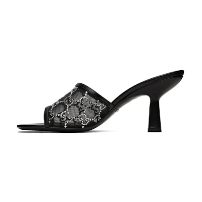 (W) Gucci GG Mid-Heel Slide Sandal 'Black'