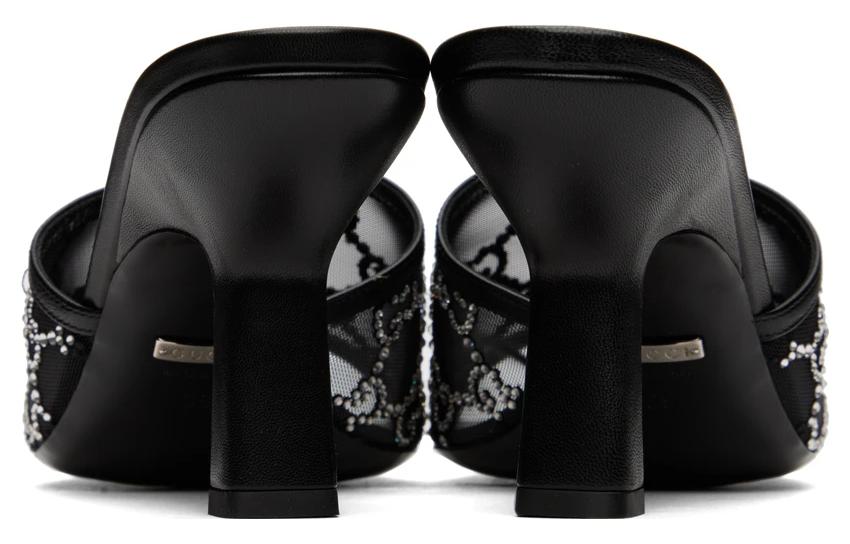 Shop (W) Gucci GG Mid-Heel Slide Sandale ''Schwarz'' 747245-F13B0-1000