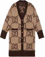 (Women) Gucci GG Mohair Wool Long Cardigan Brown 773782-XKBK2-9742 (Women) Gucci GG Mohair Wool Long Cardigan Brown 773782-XKBK2-9742