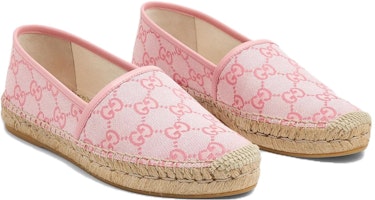 GUCCI古馳 GG帆布 時尚套穿 麻底 休閒單鞋 女款 粉色 Shop GUCCI古馳 GG帆布 時尚套穿 麻底 休閒單鞋 女款 粉色
