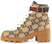 Buy (Women) Gucci GG Monogram Lace Up Combat Ankle Boots 'Beige' 578585-G38H0-9772