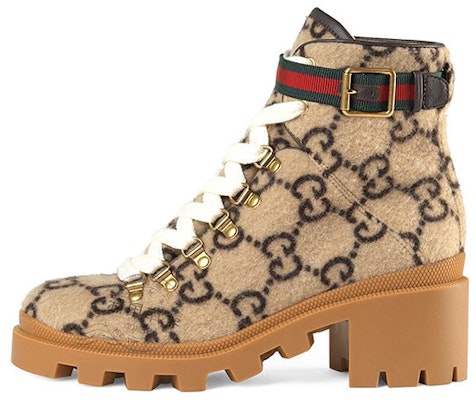 (Women) Gucci GG Monogram Lace Up Combat Ankle Boots 'Beige' 578585-G38H0-9772 Buy (Women) Gucci GG Monogram Lace Up Combat Ankle Boots 'Beige' 578585-G38H0-9772