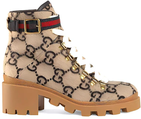 (Women) Gucci GG Monogram Lace Up Combat Ankle Boots 'Beige' 578585-G38H0-9772 Order (Women) Gucci GG Monogram Lace Up Combat Ankle Boots 'Beige' 578585-G38H0-9772