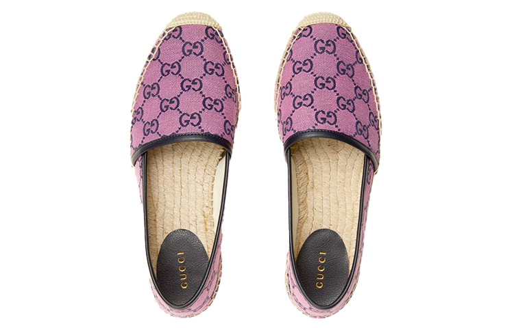 Lookbook (W) Gucci GG多彩织物透气平底鞋-洋红粉色 663674-9SFV0-5292