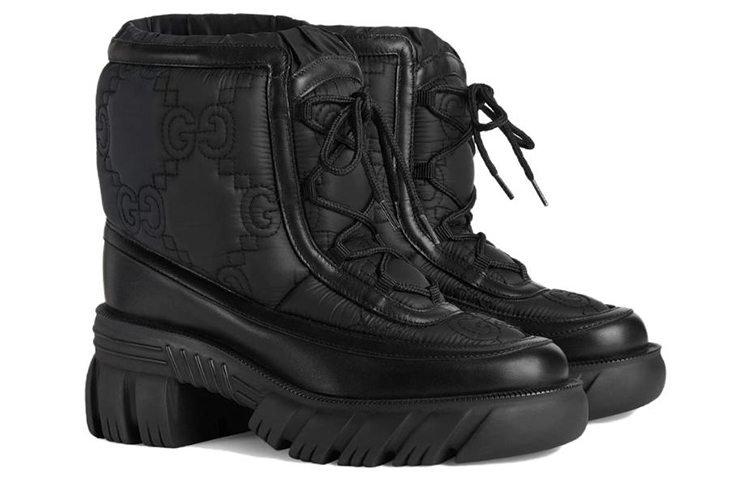 Order (W) 古驰 GG 尼龙系带户外靴 '黑色' 680874-UF720-1000