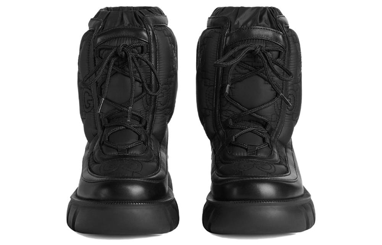 Lookbook (W) 古驰 GG 尼龙系带户外靴 '黑色' 680874-UF720-1000