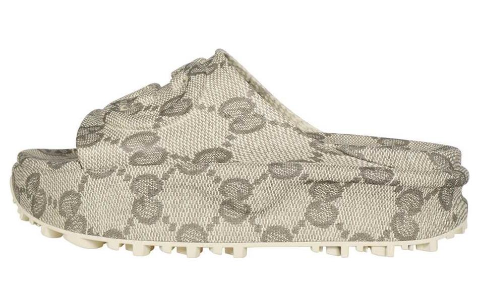 (Women) Gucci GG Oversize Slide Sandal 'Beige' 725539-JAAC6-9742