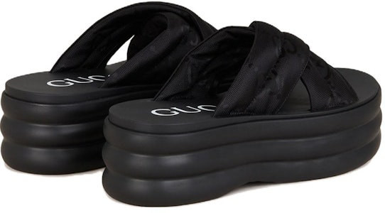 GUCCI古馳 GG厚底 一字拖鞋 女款 黑色 Lookbook GUCCI古馳 GG厚底 一字拖鞋 女款 黑色