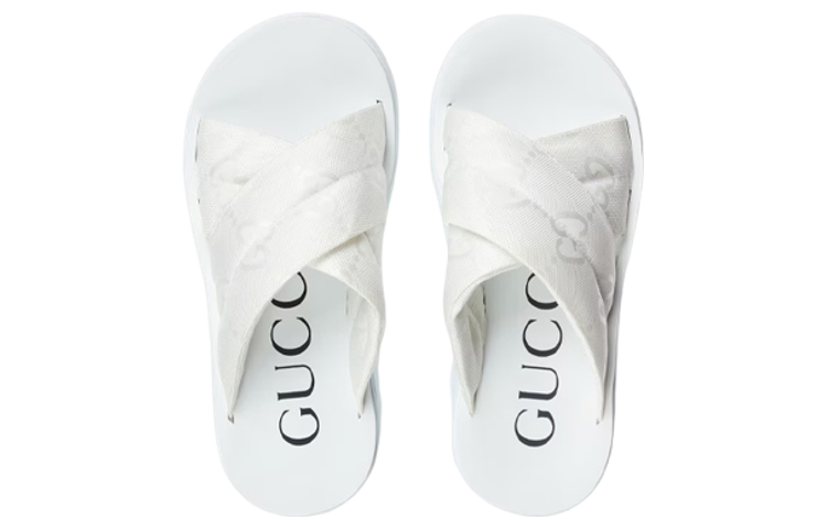Shop GUCCI古馳 其他 尼龍厚底 時尚涼拖 女款 白色