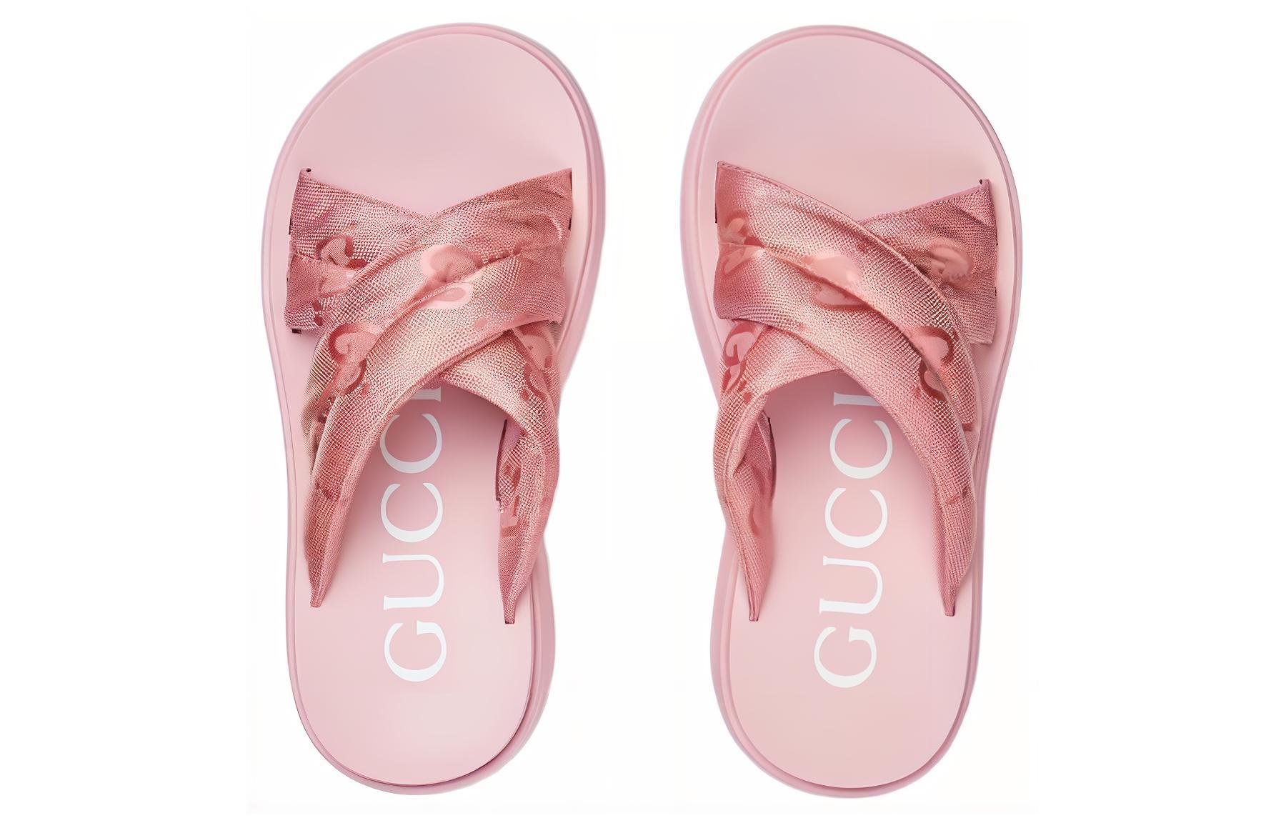 Purchase GUCCI古馳 舒適百搭 露趾一字 時尚涼拖 女款 粉色