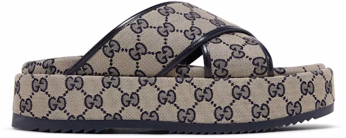 (Women) Gucci GG Platform Slide Sandal 'GG Motif - Beige Blue' 692842-H6320-4061 (Women) Gucci GG Platform Slide Sandal 'GG Motif - Beige Blue' 692842-H6320-4061