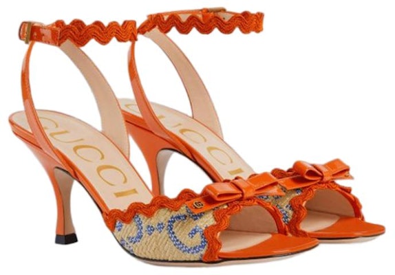 (W) Gucci GG 草编效果拖鞋 '橙色' 695190-UWB70-9691 Order (W) Gucci GG 草编效果拖鞋 '橙色' 695190-UWB70-9691