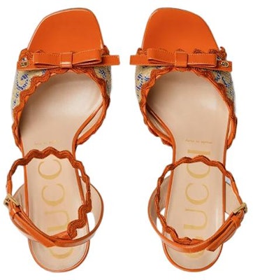 (W) Gucci GG 草编效果拖鞋 '橙色' 695190-UWB70-9691 Lookbook (W) Gucci GG 草编效果拖鞋 '橙色' 695190-UWB70-9691