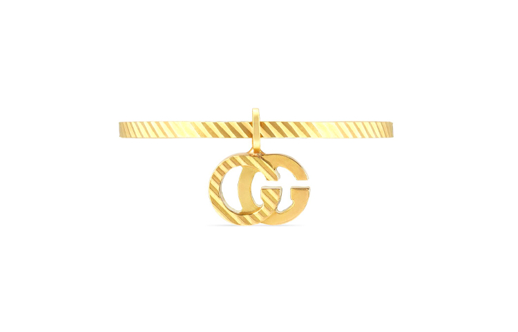 (Women) GUCCI GG Running 18k Gold Double G Logo Pendant Ring for Women 648599-J8500-8000
