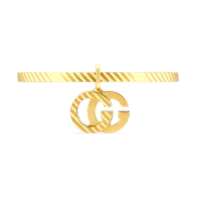 (Women) GUCCI GG Running 18k Gold Double G Logo Pendant Ring for Women 648599-J8500-8000