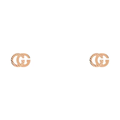 (Women) GUCCI GG Running 18K Rose Gold Double G Earrings for Women in Rose Gold. 652219-J8500-5702