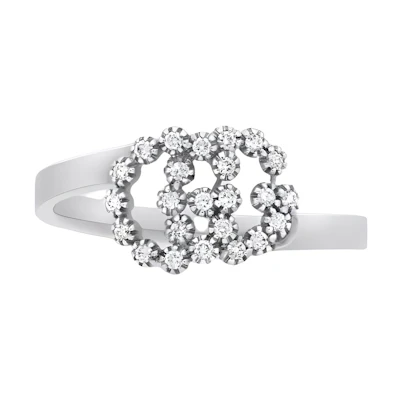 (Women) GUCCI GG Running 18K White Gold Diamond Ring for Women - Luxury Jewelry 481650-J8568-9066