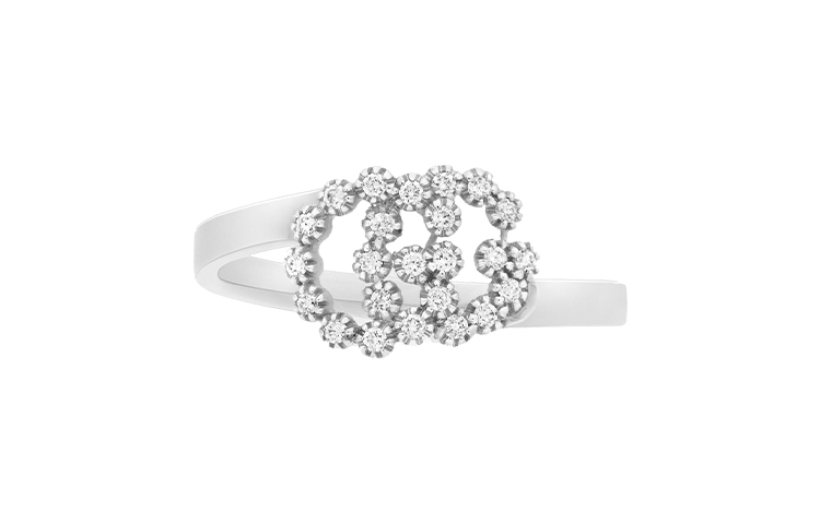 (Women) GUCCI GG Running 18K White Gold Diamond Ring for Women - Luxury Jewelry 481650-J8568-9066 圖 2